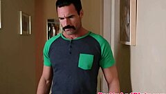 Gorgeous Shaved Babe Seduces Daddy for Bedroom Spooning Facial