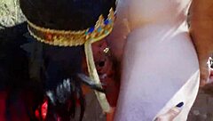 Passionate Arabic Outdoor Fuck Rips Clothes Dripping Wet!