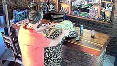 caught my cheating slut wife skirt up getting muff dived and fucked by best friend on cctv