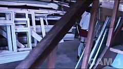 we spied the young girl getting fucked hard outdoors by the worker