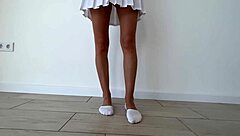 in a close-up, long tongue probes angel's anal hole clean