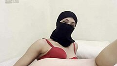 shy niqab arab teases rubbing juicy pussy slow