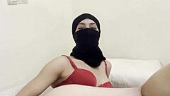 shy niqab arab teases rubbing juicy pussy slow