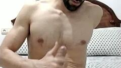 Adorable Hunk Jerks Monster Cock and Spreads Ass Wide!