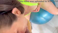 Swissball Sucks and Cleans Massive Monster Cock!