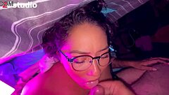 angel face devil mouth with facial cumshot—she's so perverted!