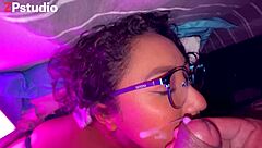 angel face devil mouth with facial cumshot—she's so perverted!