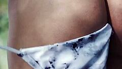 Claudia Bavel strips teases outdoors masturbates wildly