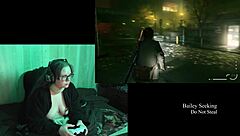 Bold Naked BBW Glasses Girl Plays Alan Wake 2 Part 13