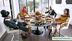 stepmom and teen dive into family group pussy licking blowjobs and old young sex