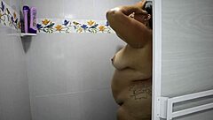 colombian bbw with huge tits squirts in shower bent over doggystyle