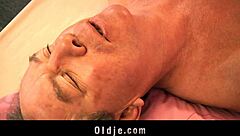 old man pounds horny blonde teen pussy doggystyle bent over