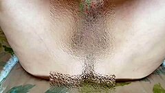 granny teases huge saggy tits fingering old pussy