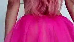 sexy petite fairy strips teases shakes ass with natural tits in homemade solo play