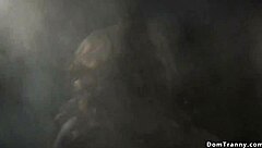 shemale torments bound alt guy's cock in kinky domination