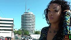 gorgeous ebony tranny strokes pierced cock solo intensely