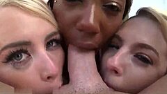 four teens choke gag deepthroat balls on throbbing cock