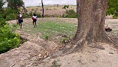 chubby girlfriend's big ass worshipped deep in forest adventure