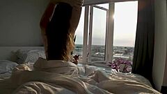 Sexy roommate's perfect tits get the ultimate wake up surprise