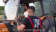 colombian tourist mariana martix barebacks italian farmer luca on tractor