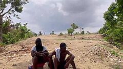 chubby girlfriend's big ass worshipped deep in forest adventure