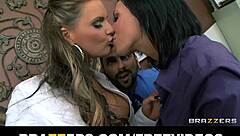 office worker learns group sex from hot bosses