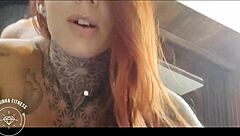 athletic redhead teases her tight ass for hungry eyes