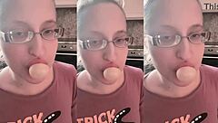 chewing asmr bubble gum makes my huge tits bounce teasingly