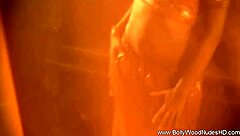 Exotic dancer strips teasing with sensual power and erotic moves