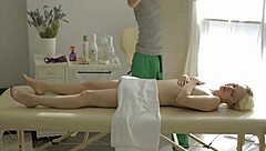 Mature teen massage ends in hardcore gangbang pussy pounding