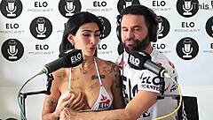 mica dellorto struts into the spicy casting room revealing latina tattoos