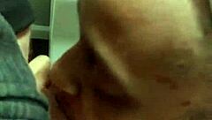 my cock throbs as she sucks it deep and sloppy