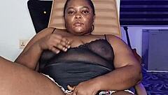 lonely ebony housewife mara squirts hard in solo toy play