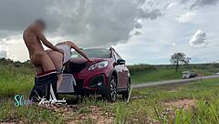 couple fucks outdoors with cars watching every thrust