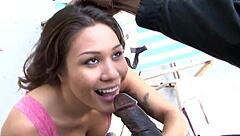 Ebony BBW Estate Agent Takes Massive BBC Deepthroat and Rough Anal