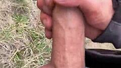 Public Dick Flash: Masturbating Outdoors as Ladies Watch from Afar