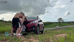 couple fucks outdoors with cars watching every thrust