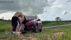 couple fucks outdoors with cars watching every thrust