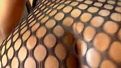 petite ebony babe rides dildo with bubble butt bouncing wet