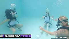 blonde bikini vixen traps rival in steamy underwater revenge mess