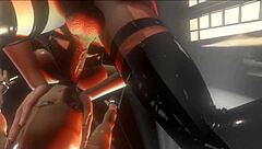 busty futa mistress in latex double penetrates and cums multiple times