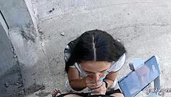 She asked neighbor to film her public blowjob skills