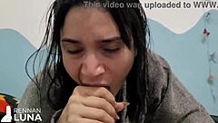 young beauty shares playful intimate moment with strong partner