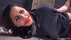 hot spray painter endures intense rope bondage fucking