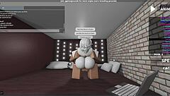 Fucking a submissive fan roughly in Roblox studio condo game
