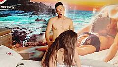 hotel waiter trades tip for oral sex with moaning latina legs