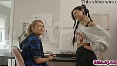 Lulu Chu and Electra Rayne sneak away for steamy intimate sex