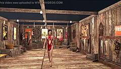 Teasing Brunette In Slutty Fallout Fashion