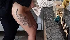 curvy teen rides creampie bent over doggystyle daddy pussy moaning taboo