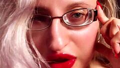 my perfect red lips in glossy lipstick make you my findom slave jerk off now